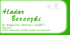 aladar bereczki business card